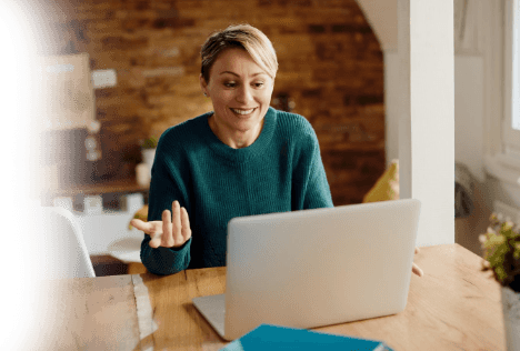 Woman using a laptop